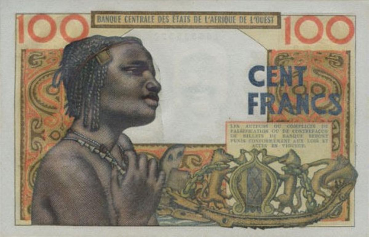 Back of West African States p301Cc: 100 Francs from 1961