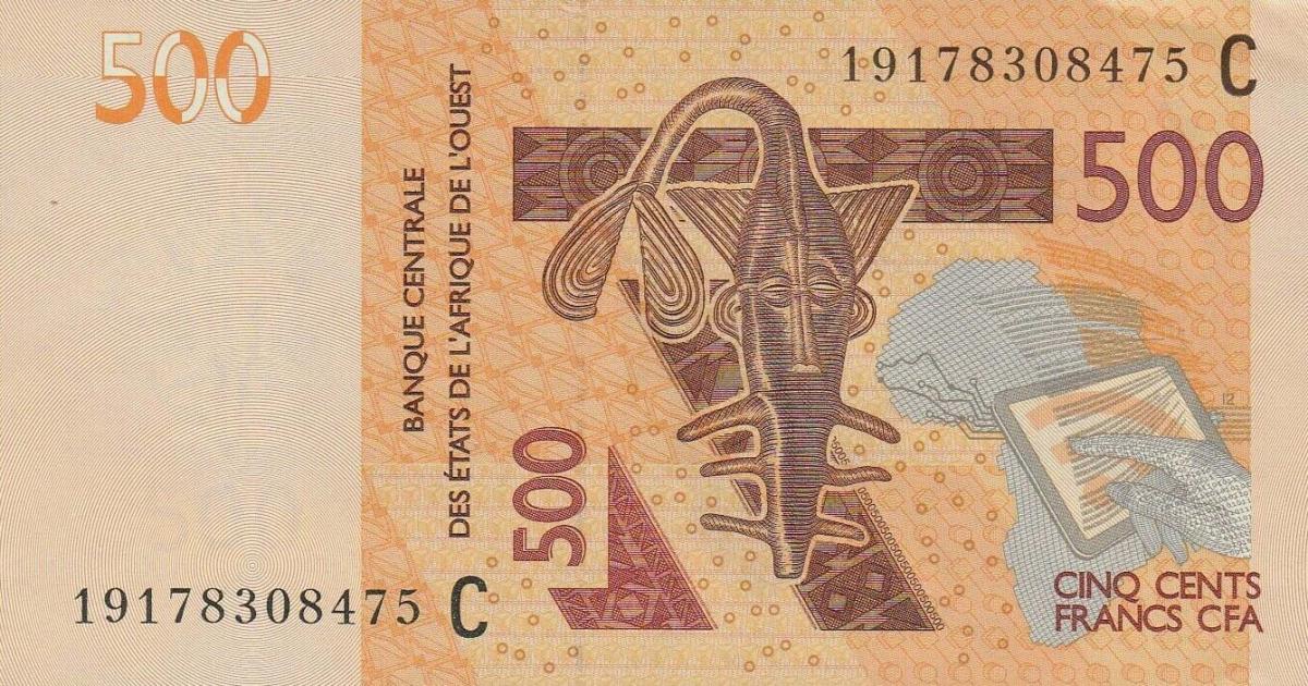 Front of West African States p319Ch: 500 Francs from 2019