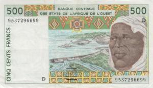 Gallery image for West African States p410De: 500 Francs