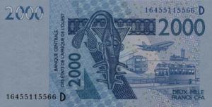 p416Dp from West African States: 2000 Francs from 2016