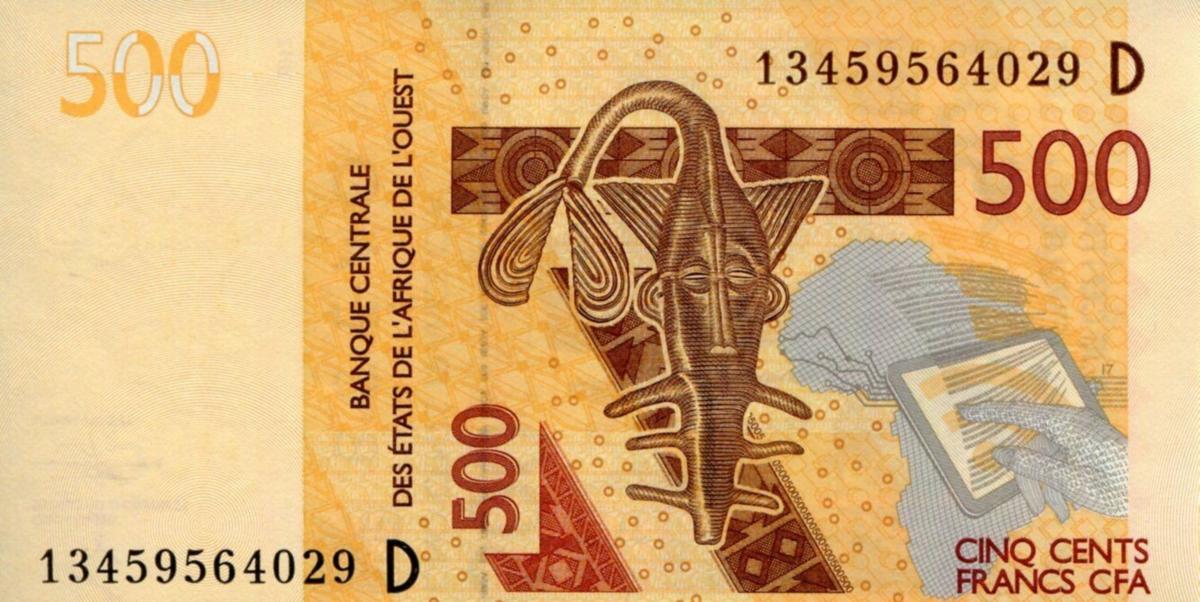 Front of West African States p419Db: 500 Francs from 2013