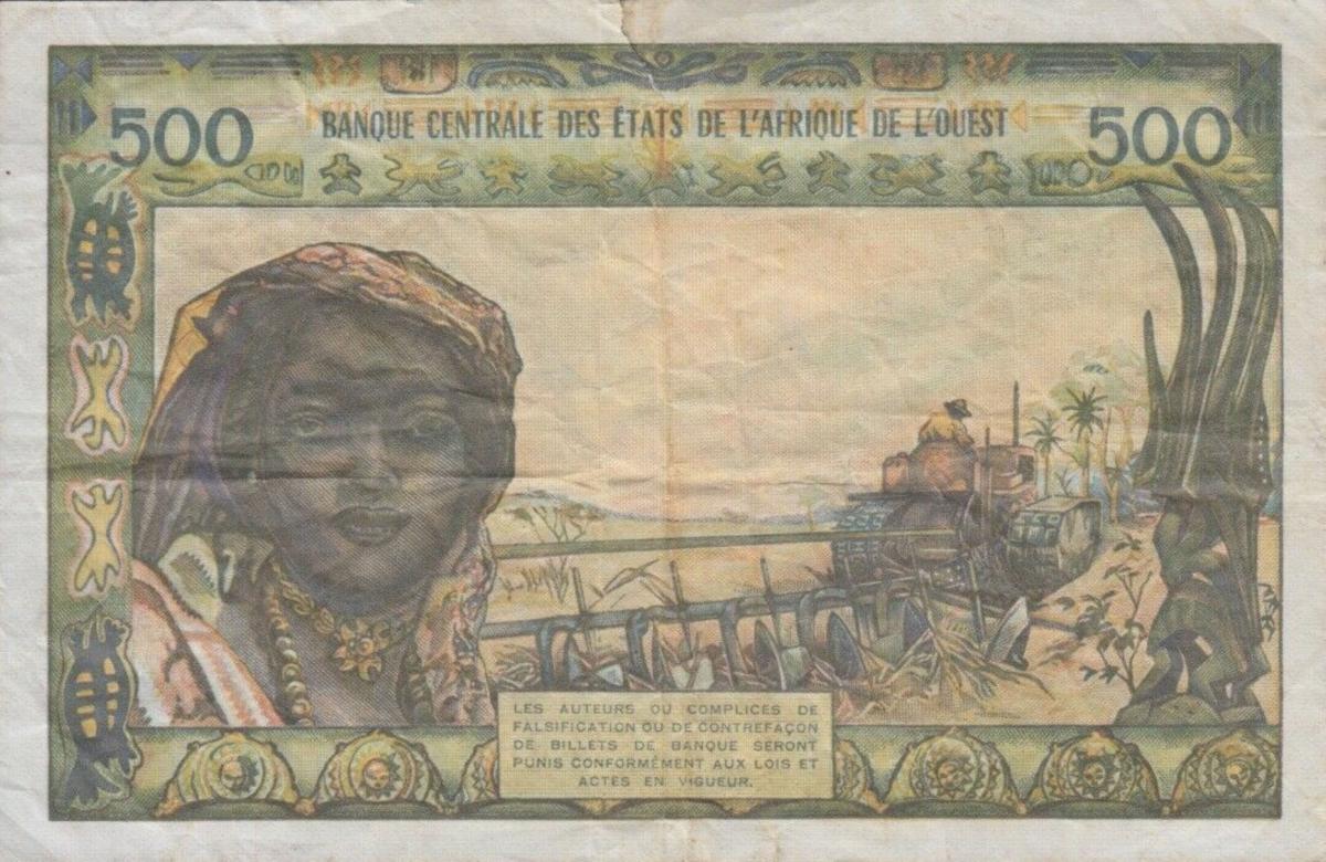 Back of West African States p502Eg: 500 Francs from 1959