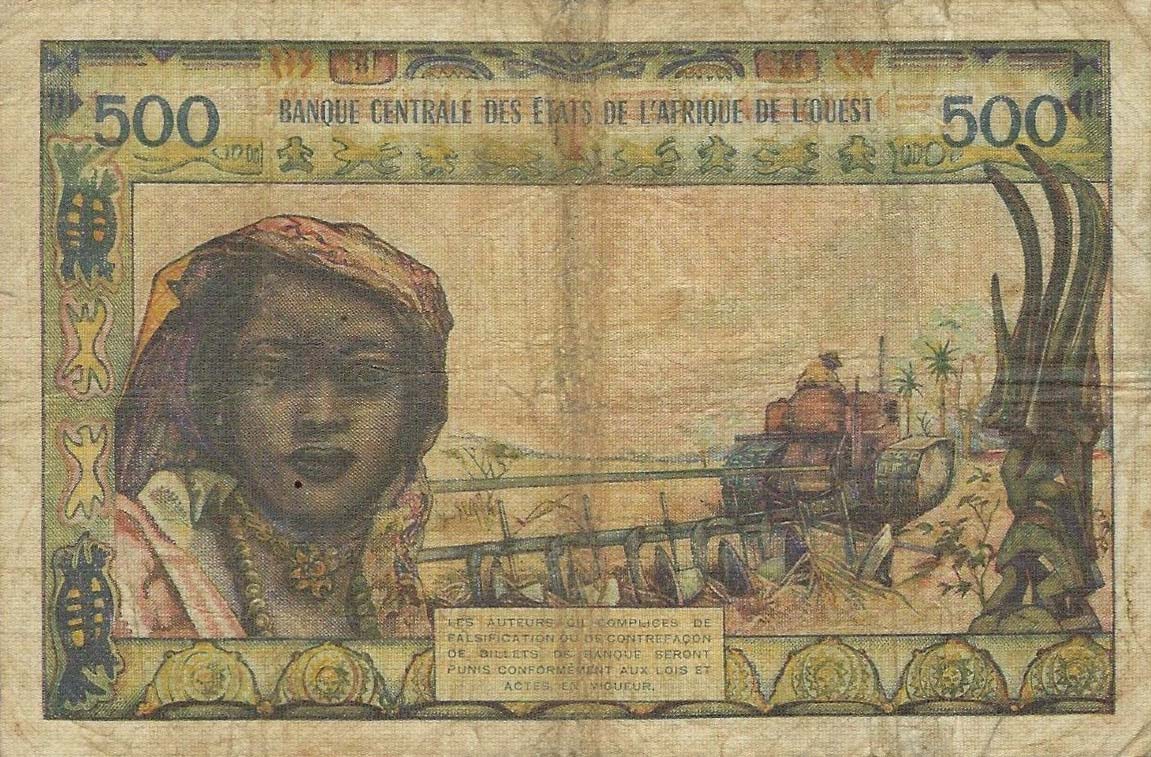 Back of West African States p601He: 100 Francs from 1965