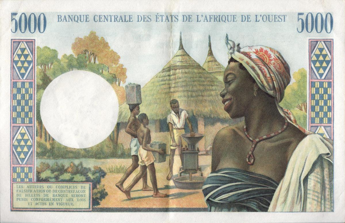 Back of West African States p604Hm: 5000 Francs from 1961