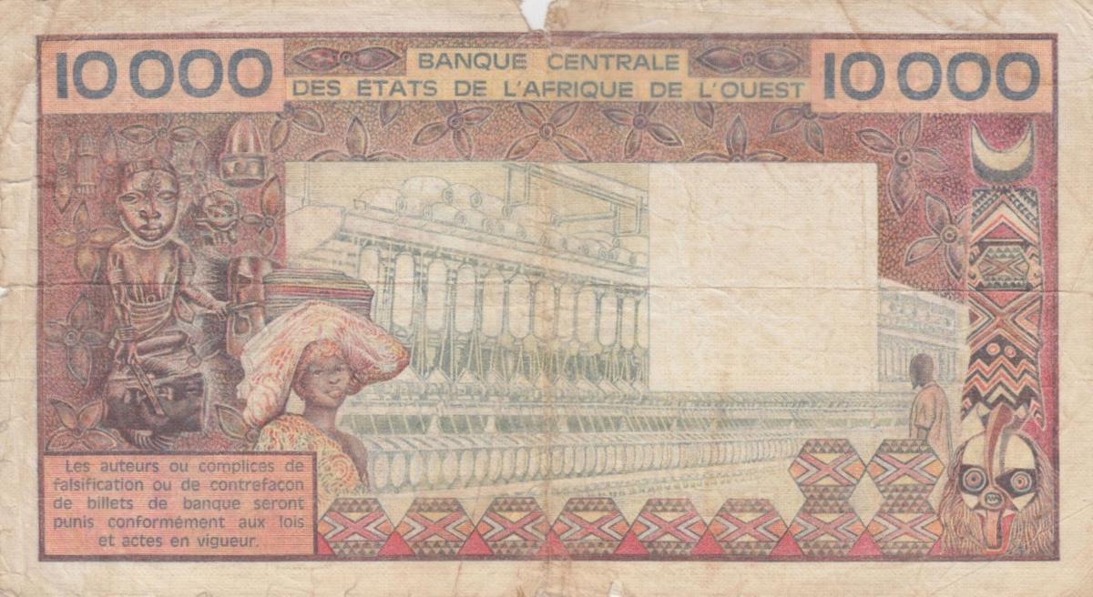 Back of West African States p609Hb: 10000 Francs from 1977