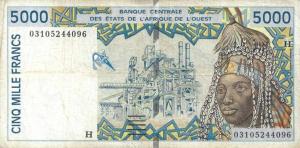 Gallery image for West African States p613He: 5000 Francs