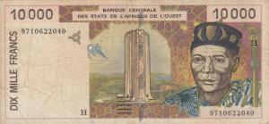 Gallery image for West African States p614He: 10000 Francs
