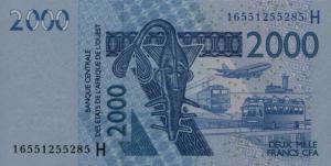 Gallery image for West African States p616Hp: 2000 Francs