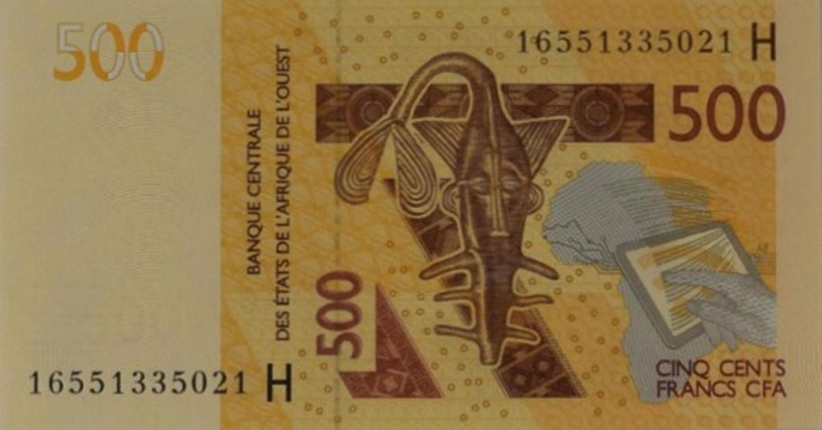 Front of West African States p619He: 500 Francs from 2016