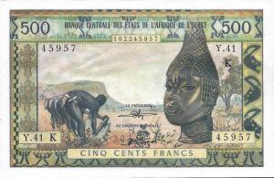 p702Kj from West African States: 500 Francs from 1959