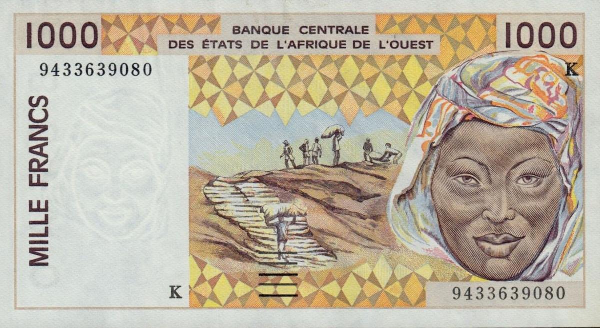 Front of West African States p711Kd: 1000 Francs from 1994