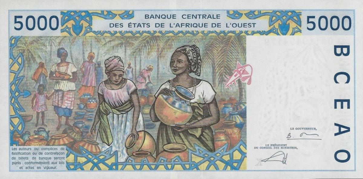 Back of West African States p713Km: 5000 Francs from 2003