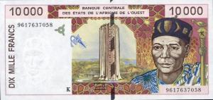 p714Kd from West African States: 10000 Francs from 1996