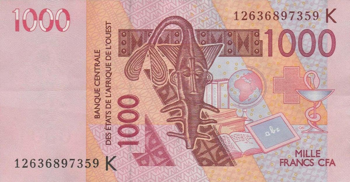 Front of West African States p715Kl: 1000 Francs from 2012