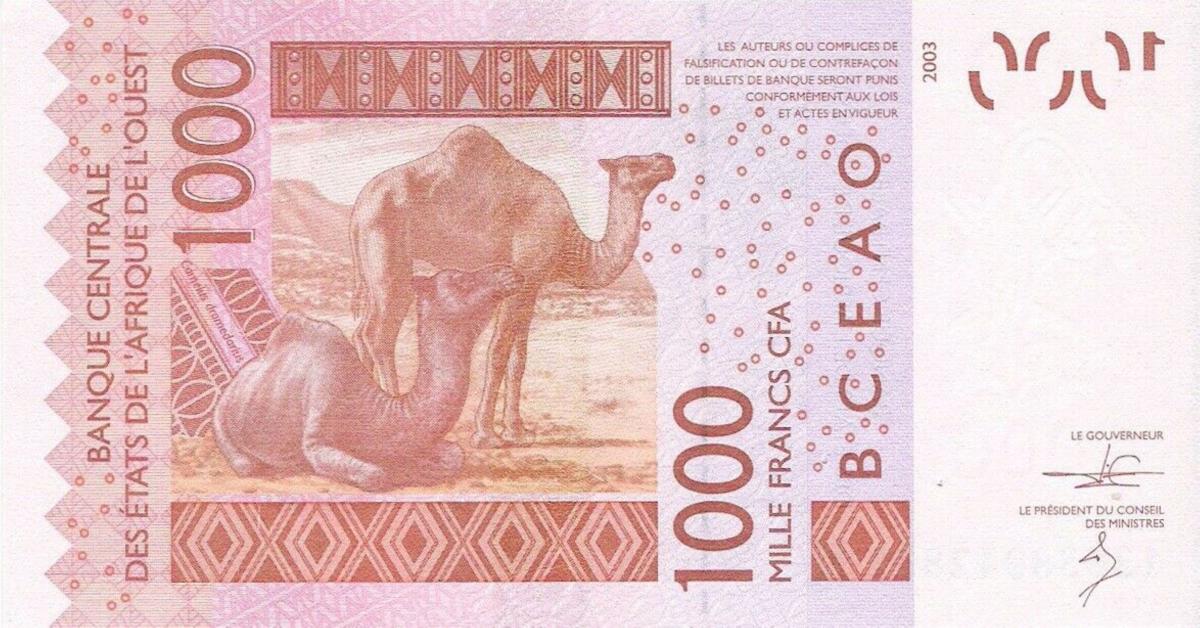 Back of West African States p715Km: 1000 Francs from 2013