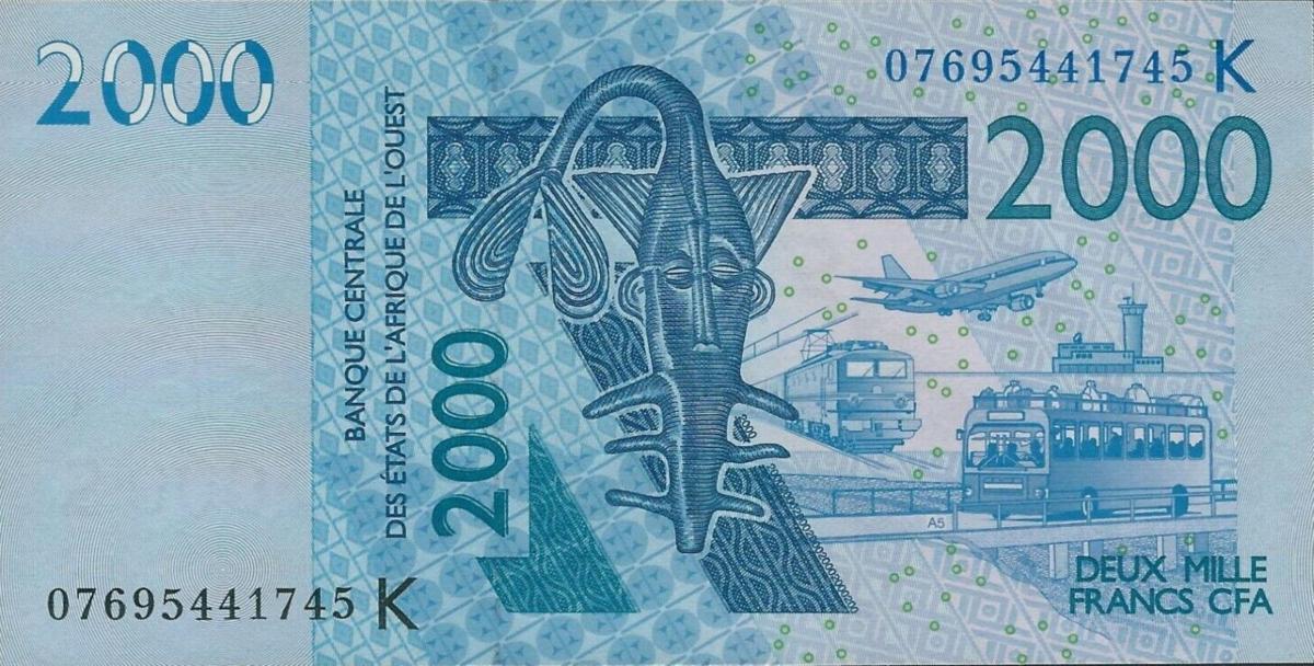 Front of West African States p716Ke: 2000 Francs from 2007