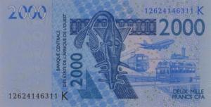 Gallery image for West African States p716Ki: 2000 Francs