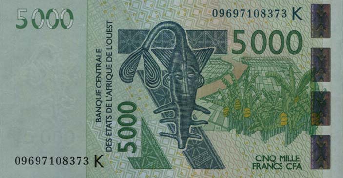 Front of West African States p717Kh: 5000 Francs from 2009