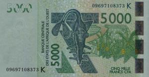 p717Kh from West African States: 5000 Francs from 2009