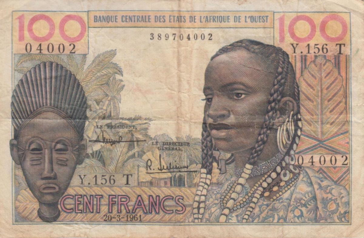 Front of West African States p801Tb: 100 Francs from 1961