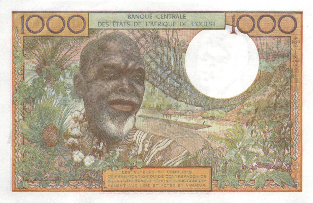 Back of West African States p803Tn: 1000 Francs from 1959