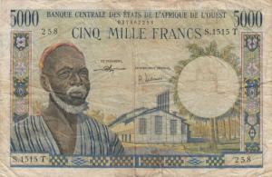 p804Tj from West African States: 5000 Francs from 1961