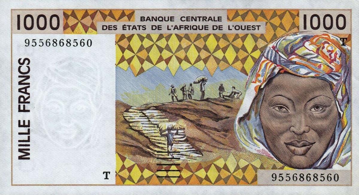 Front of West African States p811Te: 1000 Francs from 1995