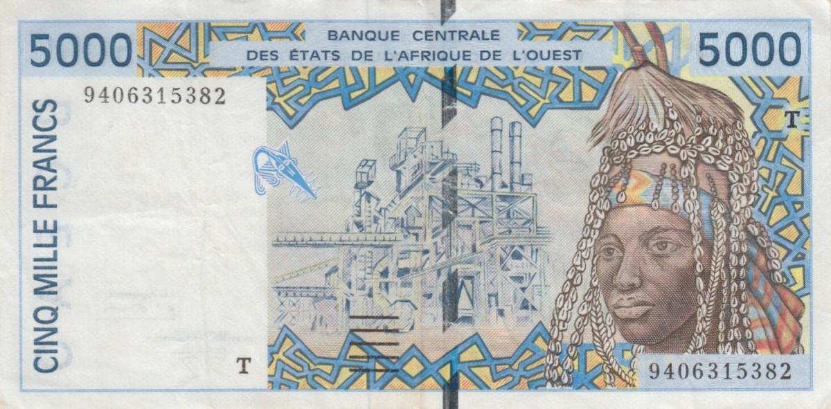 Front of West African States p813Tc: 5000 Francs from 1994