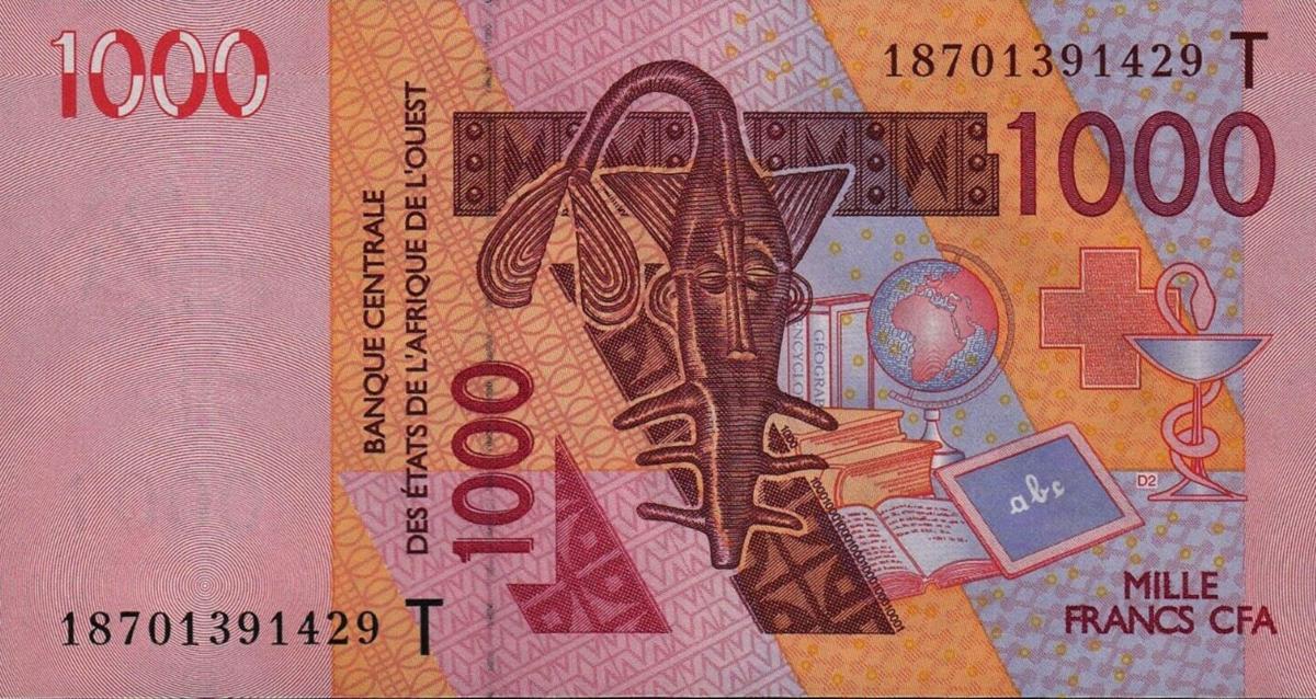 Front of West African States p815Tr: 1000 Francs from 2018