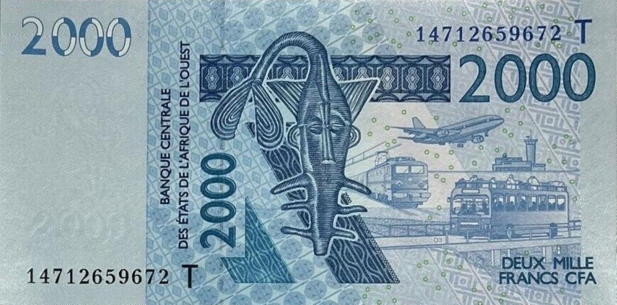 Front of West African States p816Tn: 2000 Francs from 2014