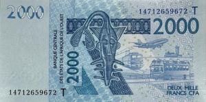 Gallery image for West African States p816Tn: 2000 Francs