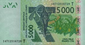 p818Tn from West African States: 10000 Francs from 2014