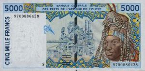 p913Sa from West African States: 5000 Francs from 1997