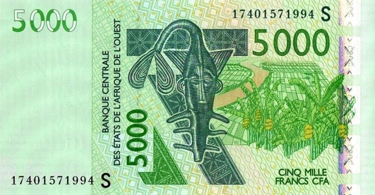 Front of West African States p917Sq: 5000 Francs from 2017