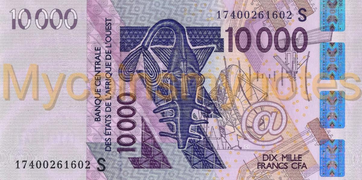 Front of West African States p918Sq: 10000 Francs from 2017