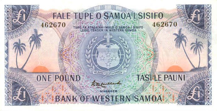 Front of Western Samoa p14a: 1 Pound from 1963