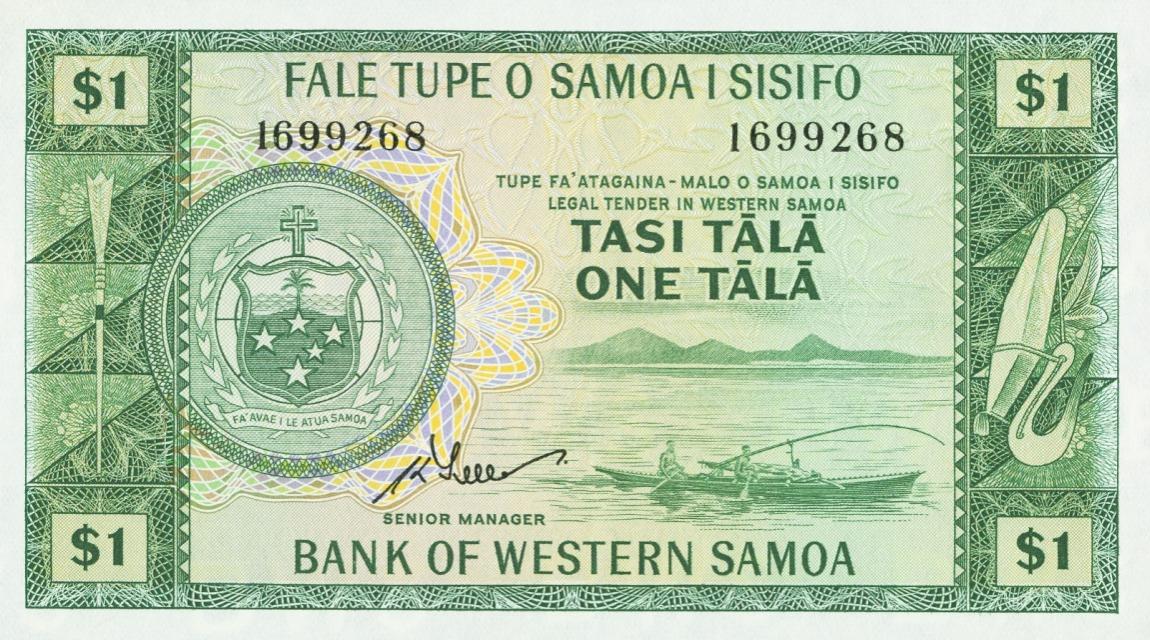 Front of Western Samoa p16d: 1 Tala from 1967