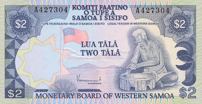 Front of Western Samoa p20a: 2 Tala from 1980
