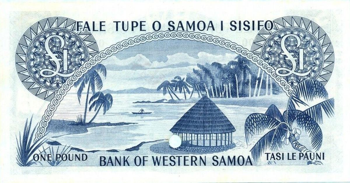 Back of Western Samoa p14s: 1 Pound from 1963