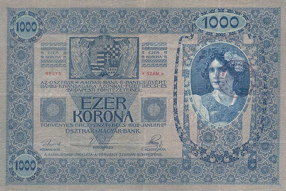 Back of Yugoslavia p10A: 1000 Kroner from 1919