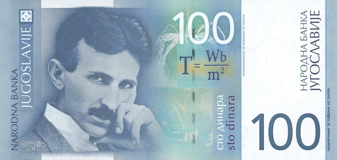 Front of Yugoslavia p156a: 100 Dinara from 2000