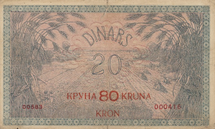 Back of Yugoslavia p18: 80 Kronen from 1919