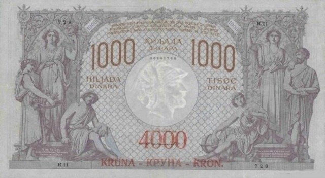 Front of Yugoslavia p20: 4000 Kronen from 1919