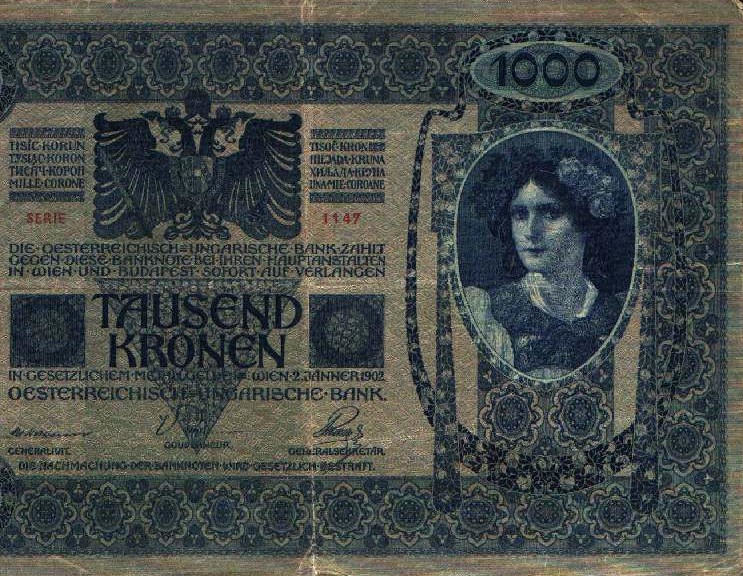 Back of Yugoslavia p5: 1000 Kroner from 1919