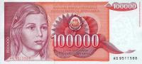 p97 from Yugoslavia: 100000 Dinara from 1989