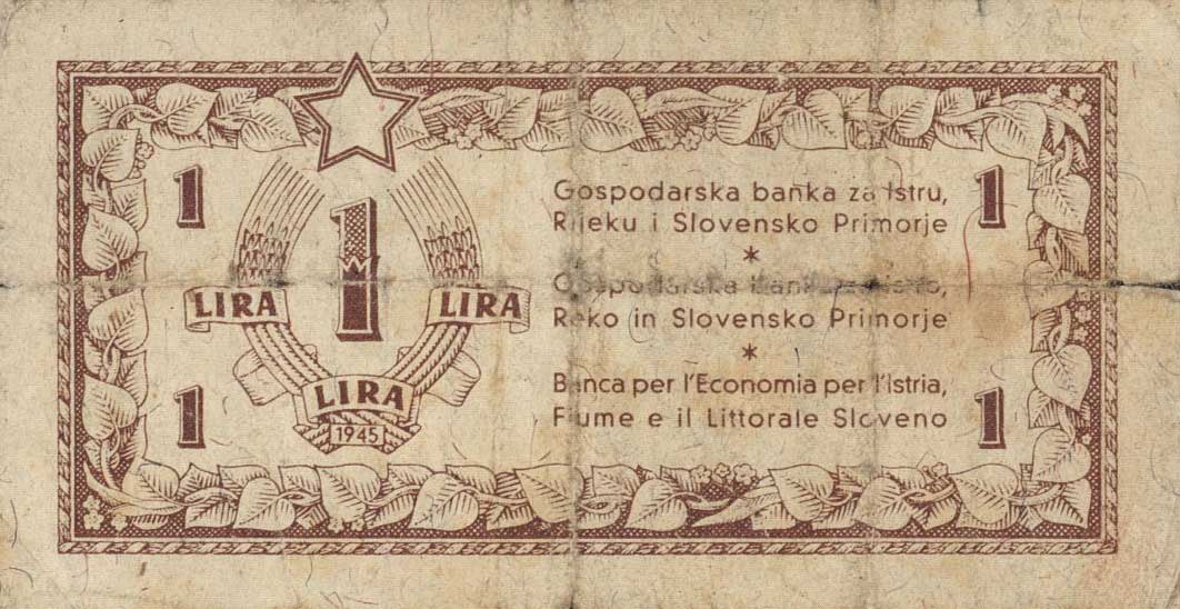 Front of Yugoslavia pR1: 1 Lira from 1945