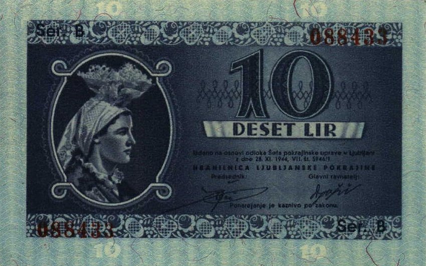 Front of Yugoslavia pR20a: 10 Lir from 1944