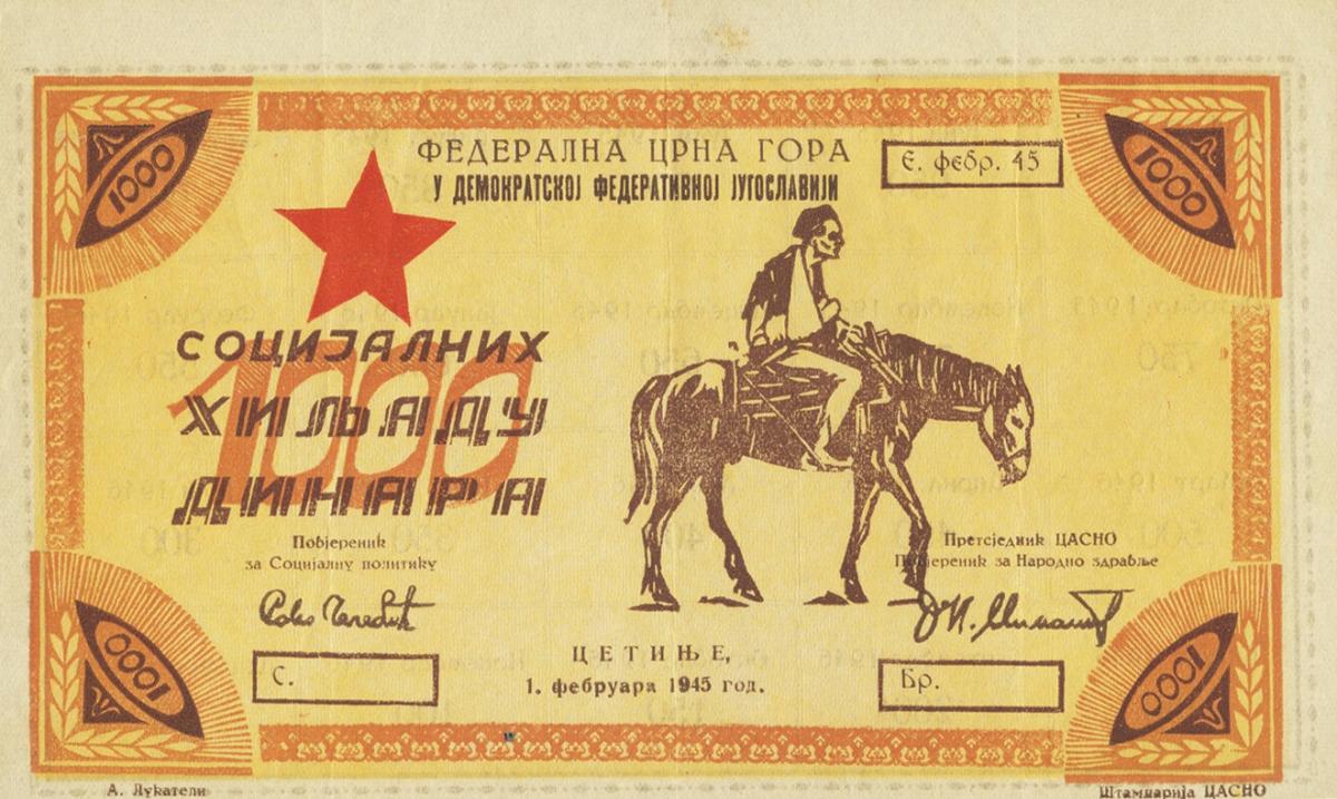 Front of Yugoslavia pS103: 1000 Dinars from 1945