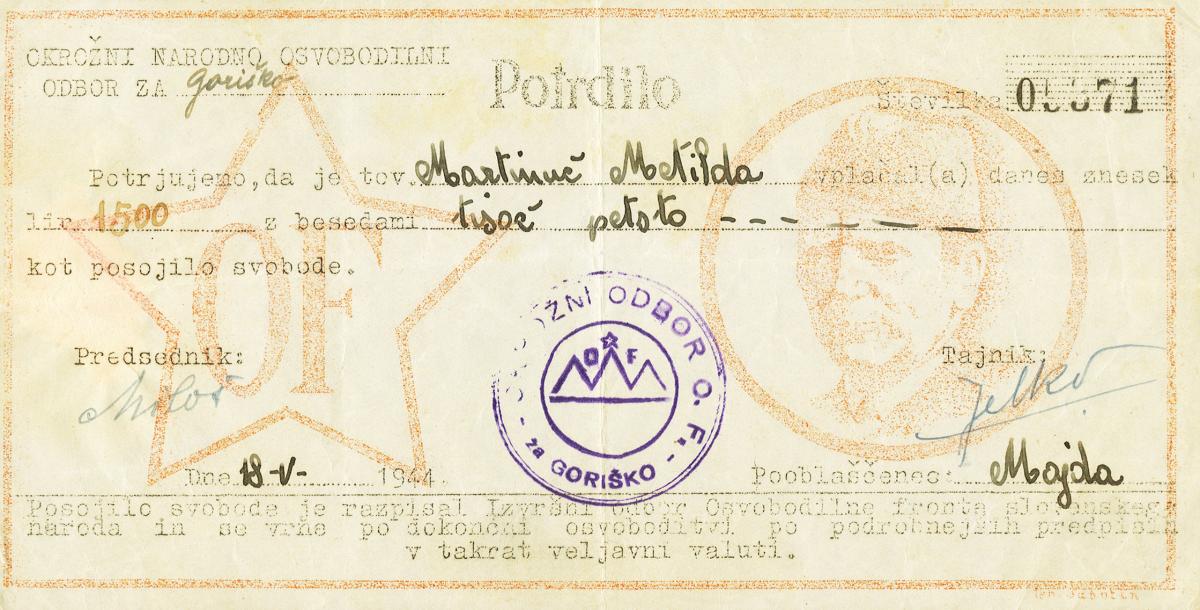 Front of Yugoslavia pS163: 1000 Lir from 1940