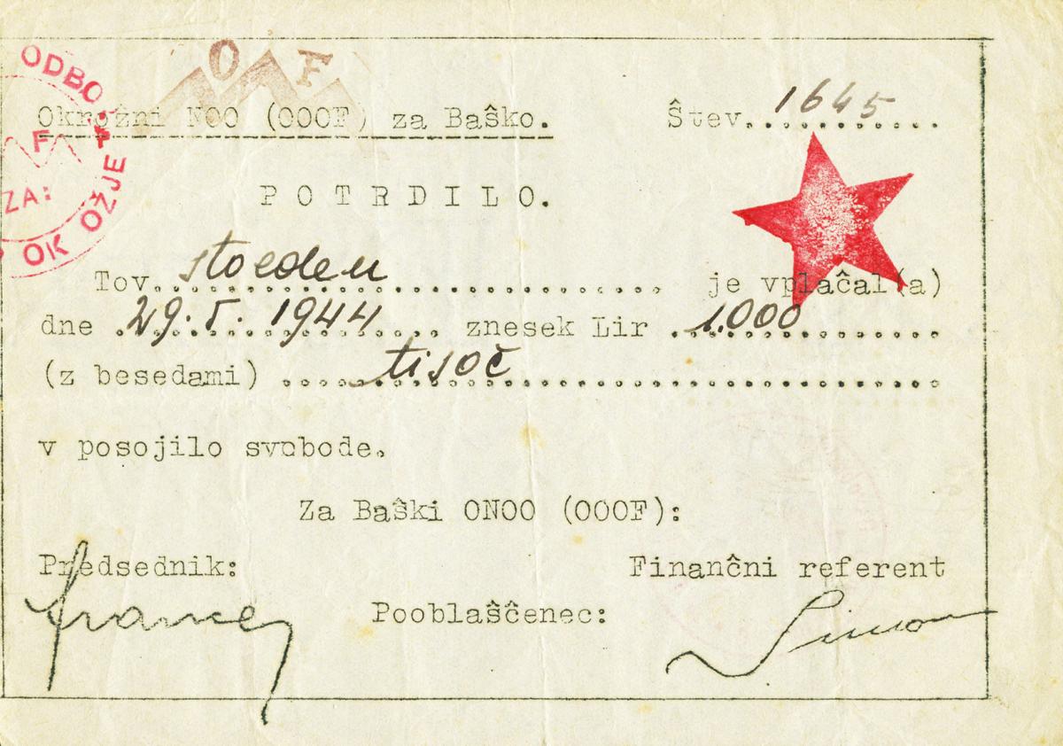 Front of Yugoslavia pS173: 1000 Lir from 1944
